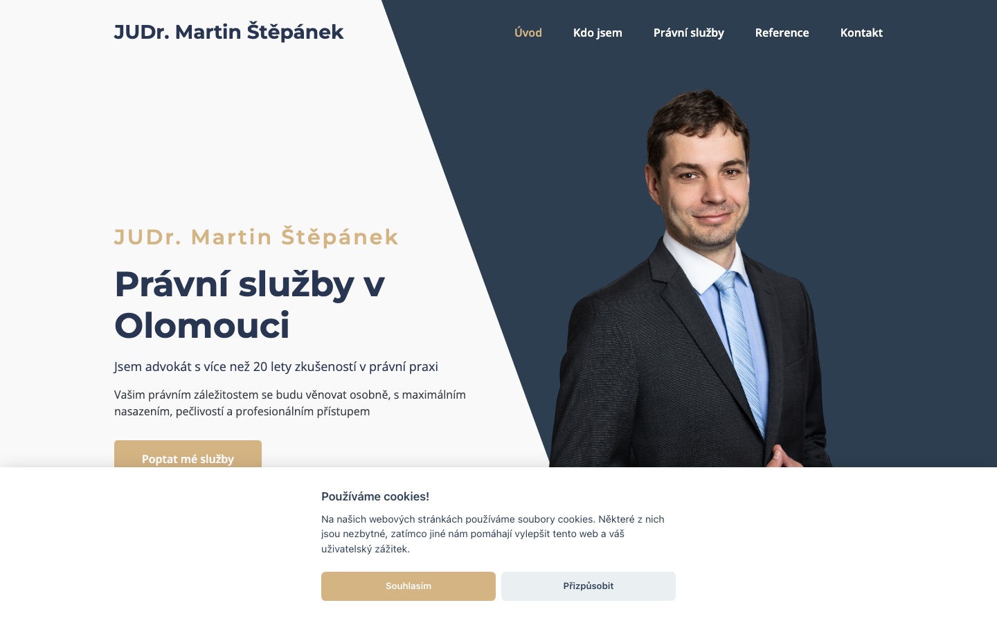 Screenshot webu advokat-stepanek.cz - profesionální stránky advokátní kanceláře
